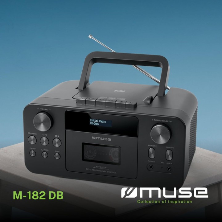 Radio cassette CD Bluetooth DAB+/FM Muse - Noir compact multifonction