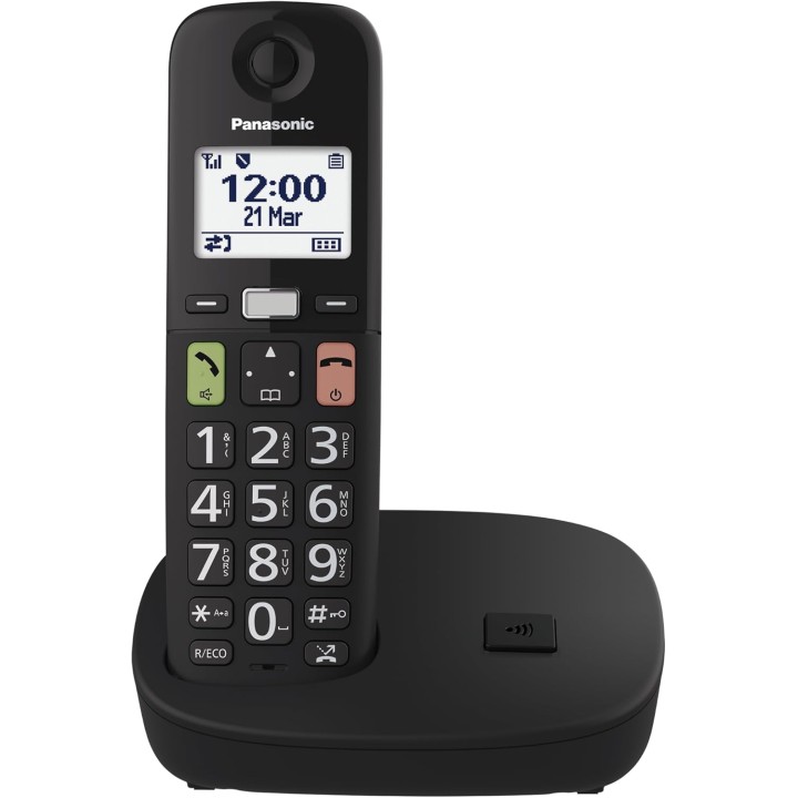 Téléphone sans fil Panasonic grandes touches volume amplifié compatible appareils auditifs noir