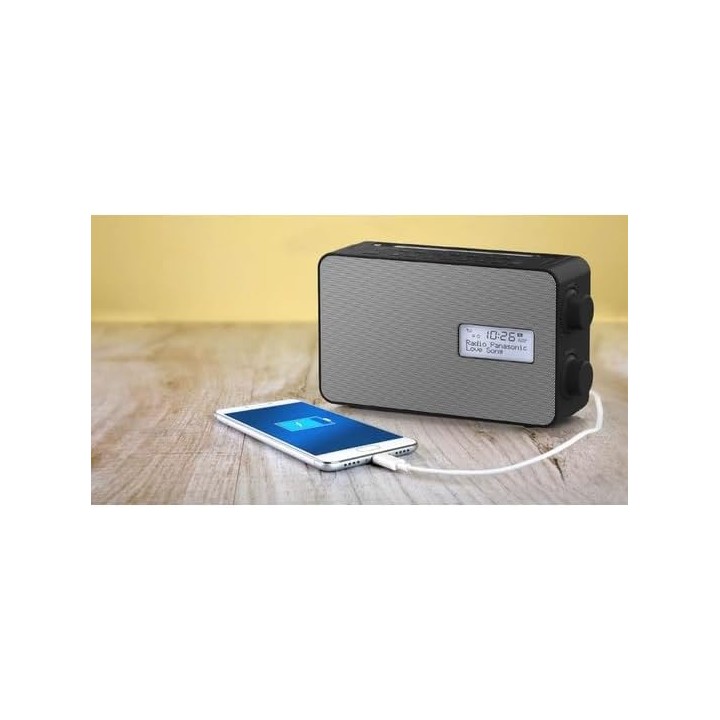Radio DAB+ Panasonic RF-D30BTEG-K - Bluetooth, étanche IPX4, compacte, noir