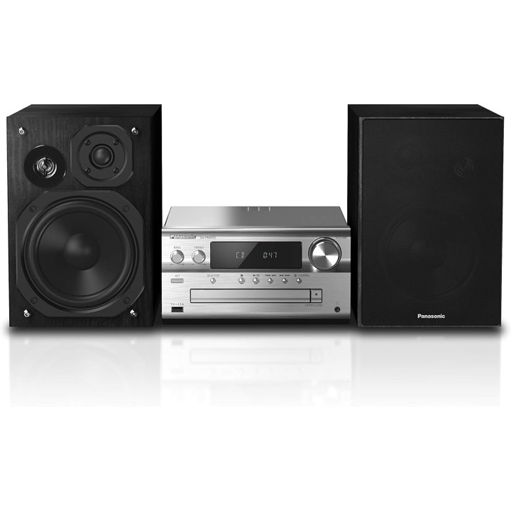 Micro-chaîne Hi-Fi Panasonic 120W - Enceintes 3 voies, Bluetooth, DAB+, USB DAC, Argent