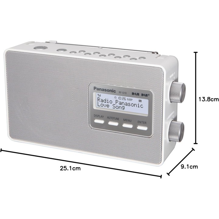 Radio numérique Panasonic DAB+/FM - Fonctionnement secteur ou batterie - Blanc
