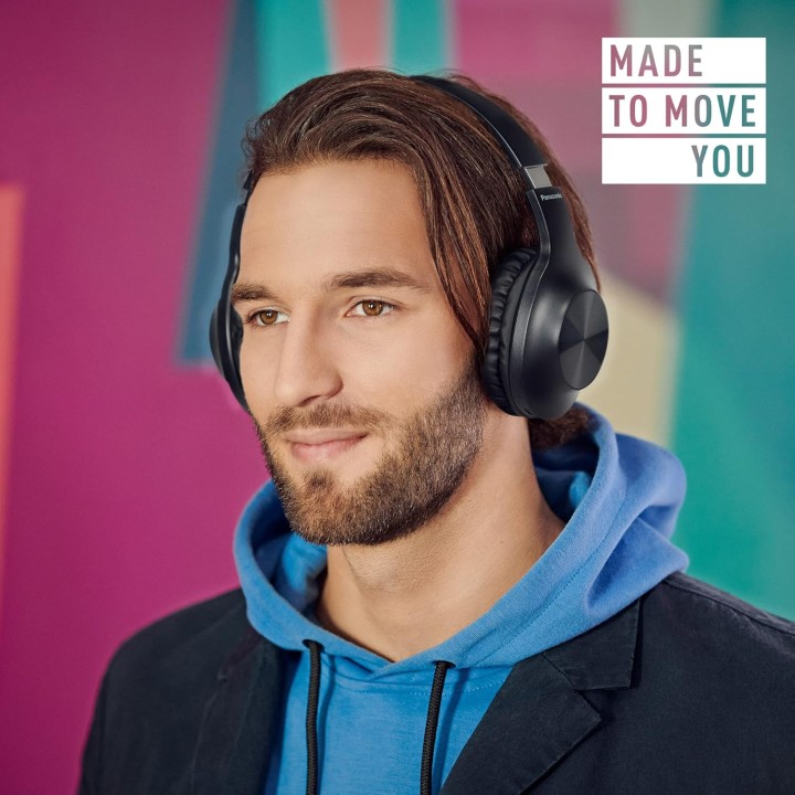 Casque sans fil Bluetooth Panasonic ergonomique – Basses puissantes, autonomie 23h, pliable