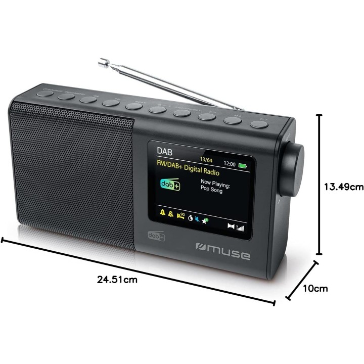 Radio portable compacte Muse M117DB - Noir - Tuner AM/FM, AUX et prise casque