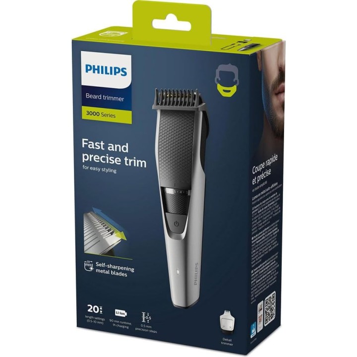 Tondeuse à barbe Philips Series 3000 BT3239/15 – Système Lift & Trim, lames acier