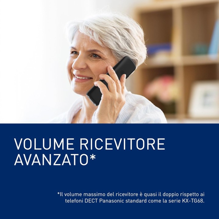 Téléphone sans fil Panasonic KX-TGU132EXB - 2 combinés, grands boutons, segrétariat, noir