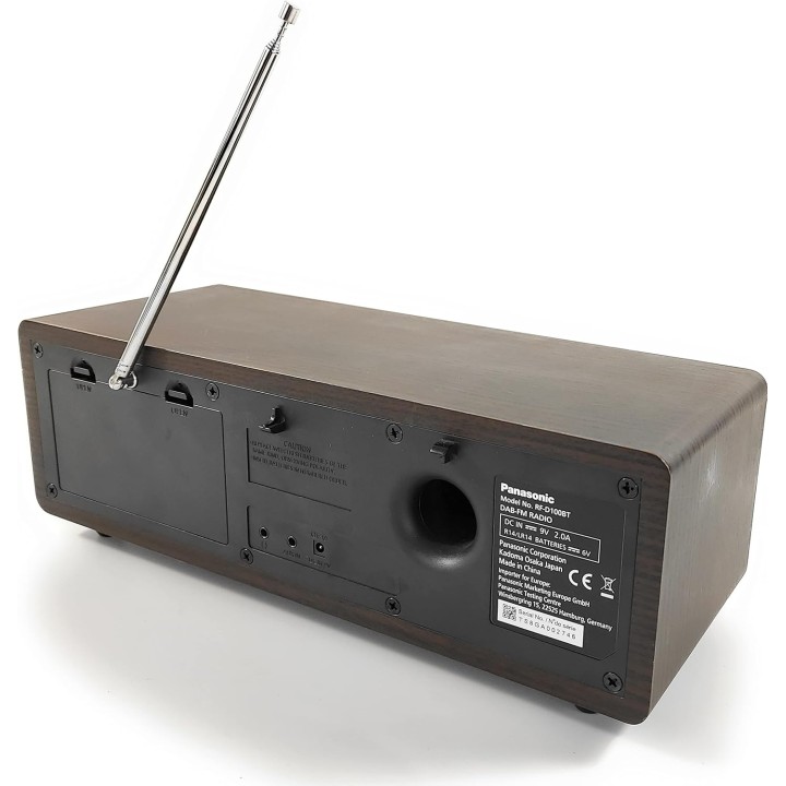 Radio stéréo DAB+/FM Bluetooth 10W Panasonic - Style rétro bois aluminium