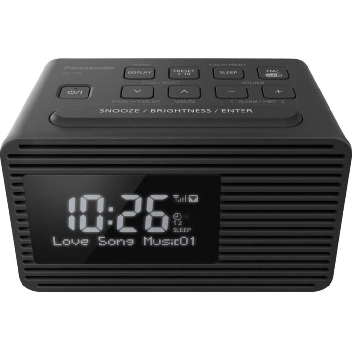 Radio-réveil DAB/FM Panasonic - Double alarme, port USB, écran LCD, design moderne