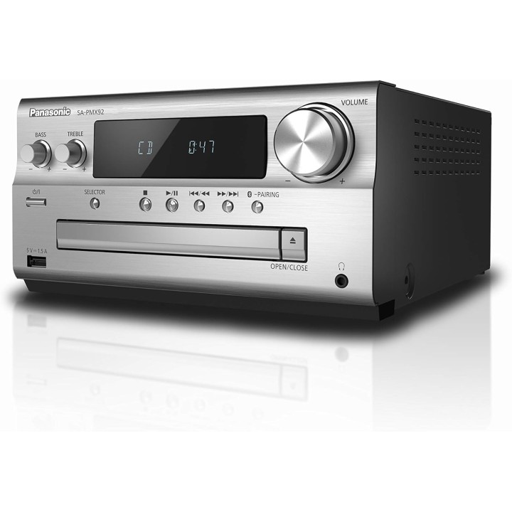 Micro-chaîne Hi-Fi Panasonic 120W - Enceintes 3 voies, Bluetooth, DAB+, USB DAC, Argent