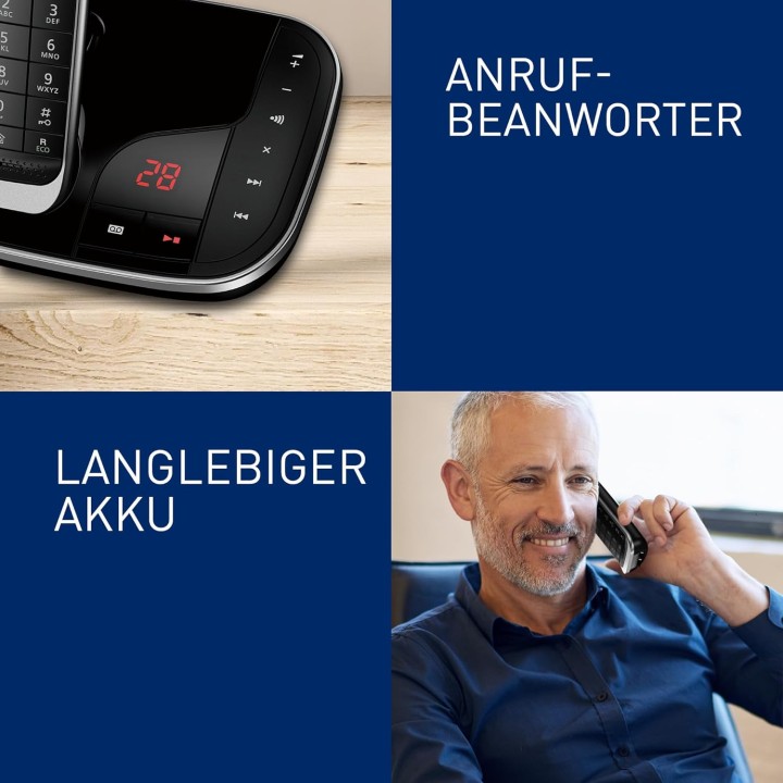 Téléphone sans fil Panasonic avec répondeur - écran couleur - sécurité DECT - noir