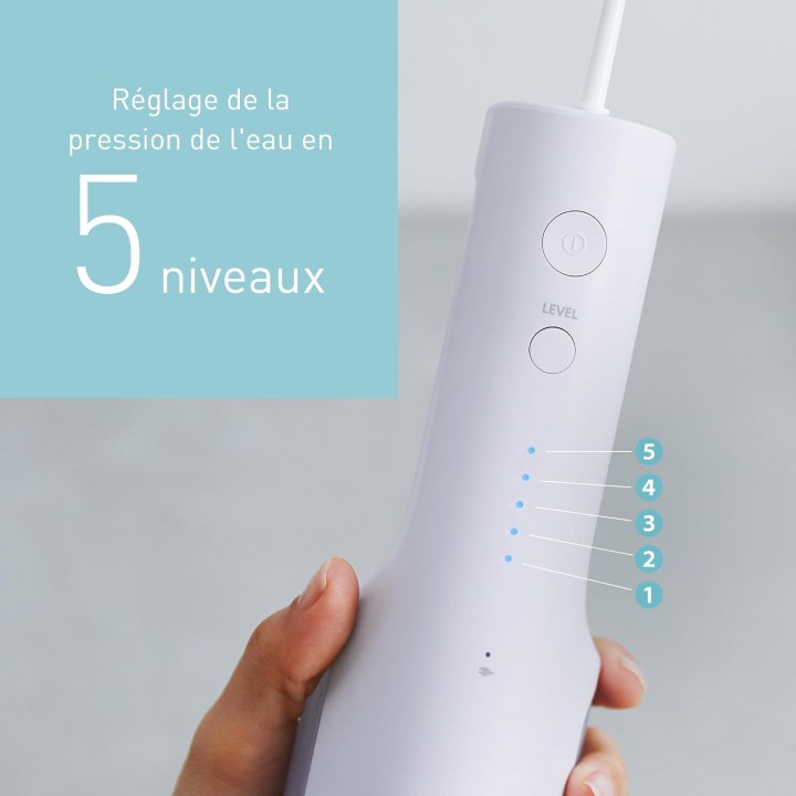 Hydropulseur dentaire ultrasonique Panasonic Série 300 - 200ml - 5 réglages - Violet