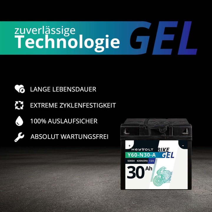 Batterie moto GEL 12V 7Ah sans entretien - Compatible YB7-A, CB7-A, FB7-A