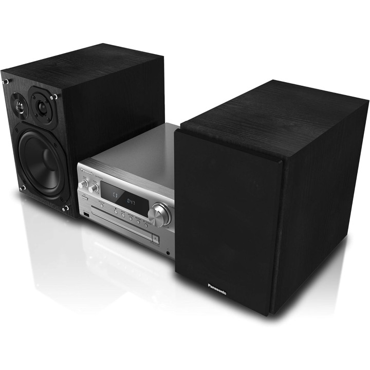 Micro-chaîne Hi-Fi Panasonic 120W - Enceintes 3 voies, Bluetooth, DAB+, USB DAC, Argent