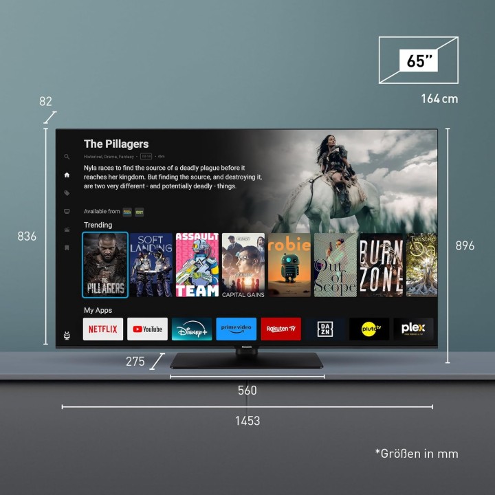 TV LED 4K 65 pouces Panasonic W61 - Smart TV TiVo, Dolby Vision, Game Mode, Alexa