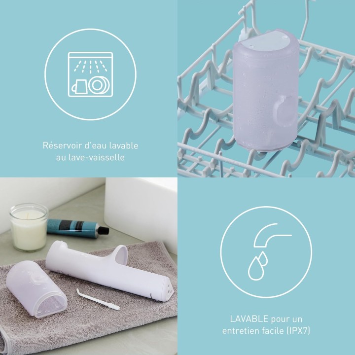 Hydropulseur dentaire ultrasonique Panasonic Série 300 - 200ml - 5 réglages - Violet