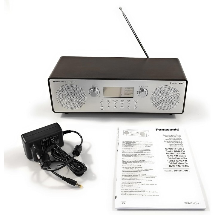 Radio stéréo DAB+/FM Bluetooth 10W Panasonic - Style rétro bois aluminium