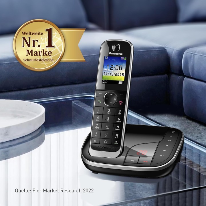 Téléphone sans fil Panasonic avec répondeur - écran couleur - sécurité DECT - noir
