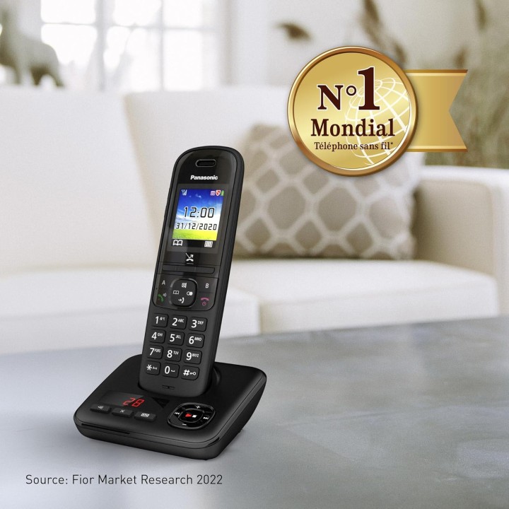 Téléphone sans fil numérique Panasonic duo avec répondeur, écran couleur et blocage d'appels