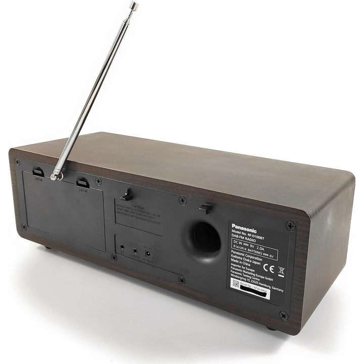 Radio stéréo DAB+/FM Bluetooth 10W Panasonic - Style rétro bois aluminium
