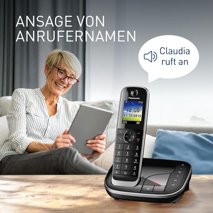 Téléphone sans fil Panasonic avec répondeur - écran couleur - sécurité DECT - noir