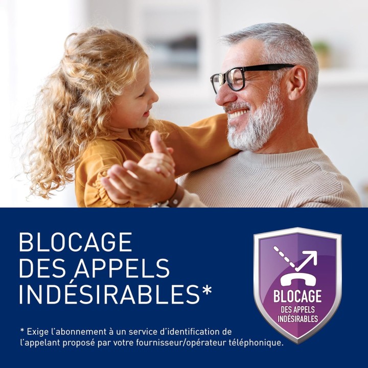 Téléphone sans fil Panasonic avec répondeur - 2 combinés, écran LCD, lampe torche, noir