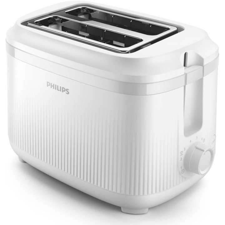 Grille-pain Philips blanc - 2 fentes larges, 900 W, 8 niveaux de brunissage