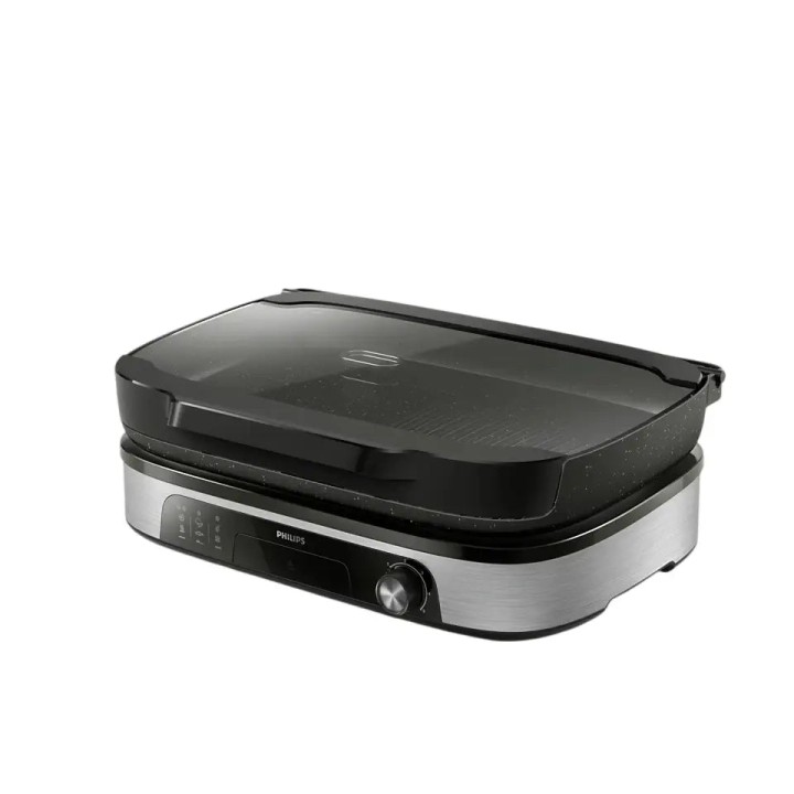 Gril de table électrique Philips HD6212/90 - 2400 W rectangulaire inox plaques amovibles
