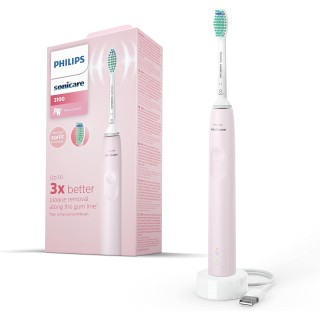 Brosse à dents électrique sonique Philips Sonicare 3100 - Capteur de pression - Rose