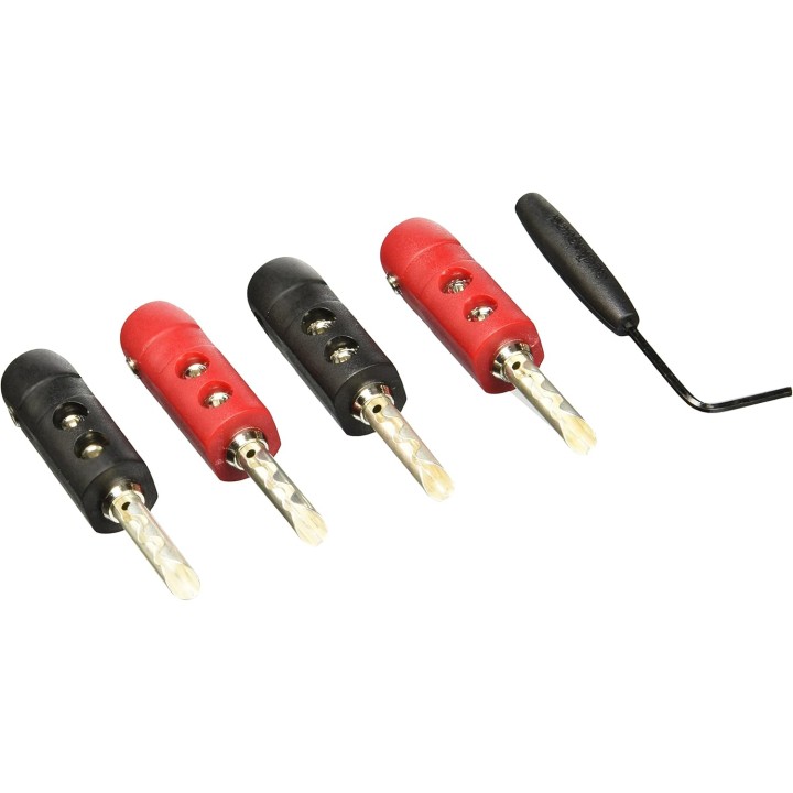 Connecteurs banane argent pour enceinte et amplificateur - Béryllium-cuivre x4 AudioQuest