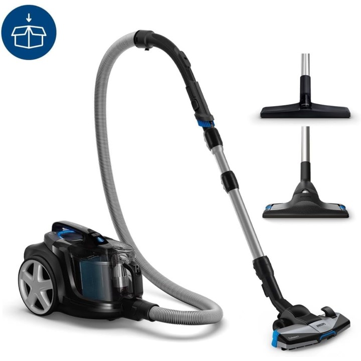 Aspirateur traîneau sans sac PHILIPS 2 L 2100 W – Filtration cyclonique anti-allergène noir