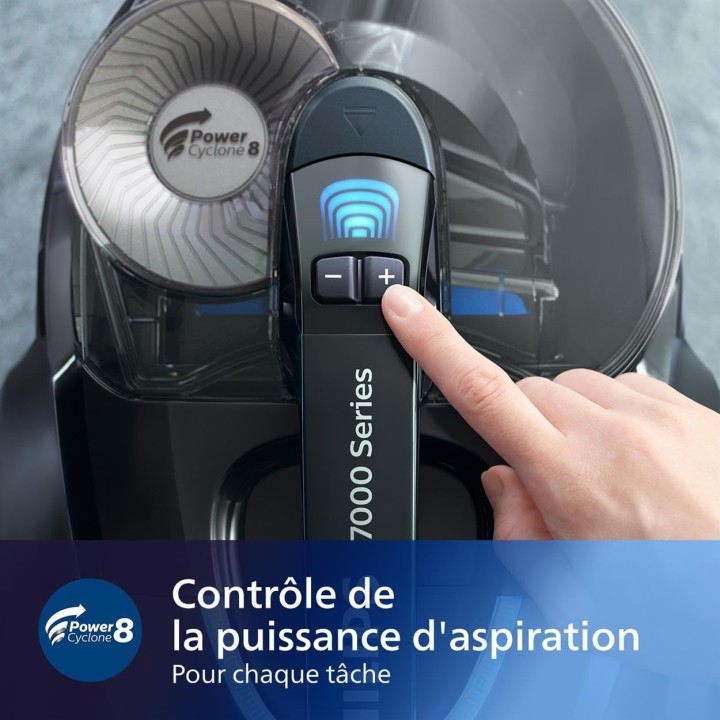 Aspirateur traîneau sans sac PHILIPS 2 L 2100 W – Filtration cyclonique anti-allergène noir