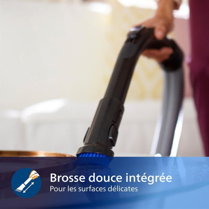 Aspirateur traîneau sans sac PHILIPS 2 L 2100 W – Filtration cyclonique anti-allergène noir