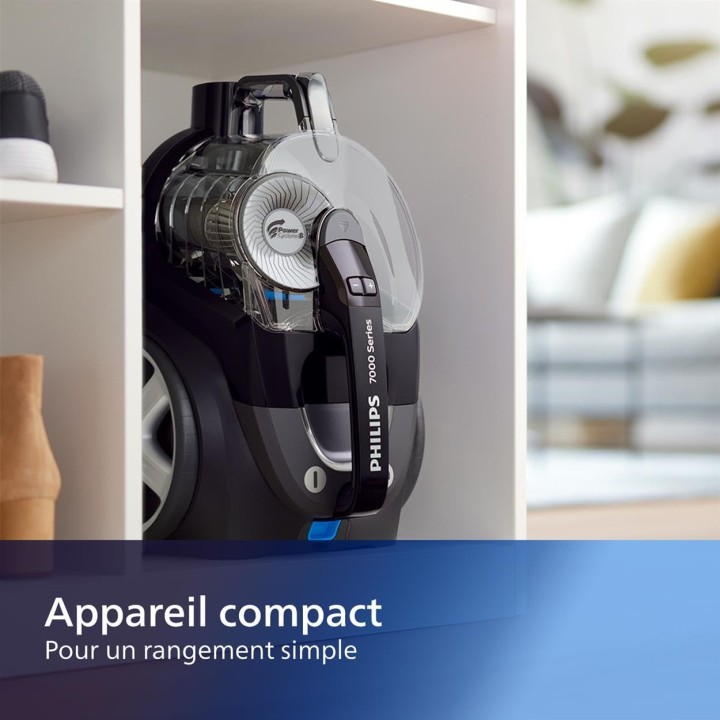 Aspirateur traîneau sans sac PHILIPS 2 L 2100 W – Filtration cyclonique anti-allergène noir