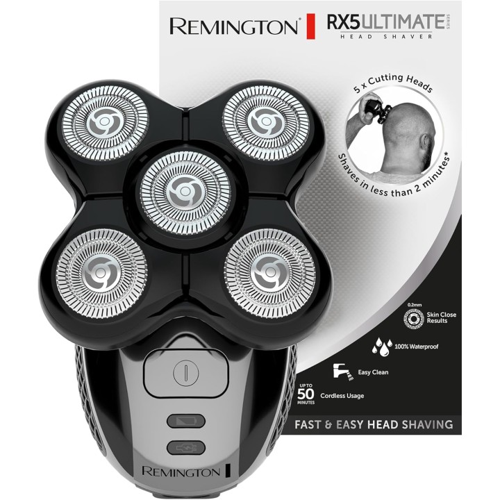 Rasoir électrique tête Remington RX5 XR1501 - 5 têtes rotatives - Autonomie 50 min - Étanche