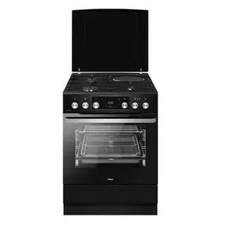 Cuisinière 5 feux gaz noir - Four grande capacité AMICA ACMS 2005XB