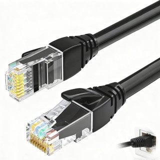 Câble Ethernet Cat 6 haut débit 5m noir - RJ45 mâle/mâle universel
