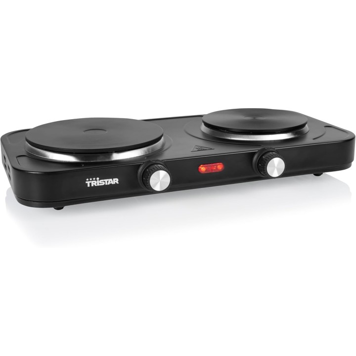 Plaque de cuisson électrique double feu compacte 2500W Tristar – Thermostats réglables
