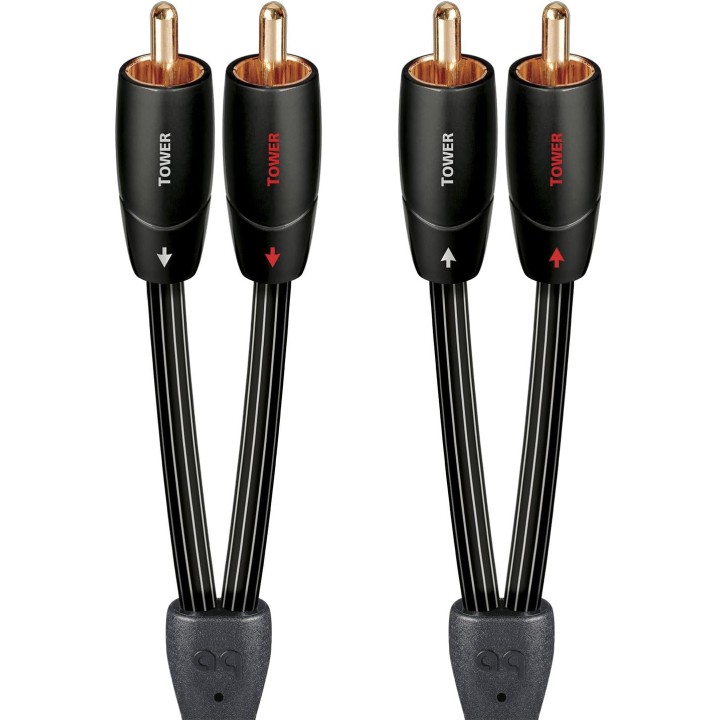 Câble RCA audio 3 m AudioQuest Tower - Cuivre massif, connecteurs plaqués or