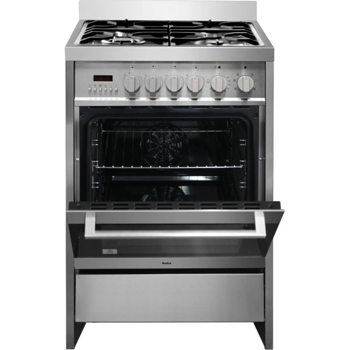 Cuisinière gaz 60 cm - Inox - AMICA