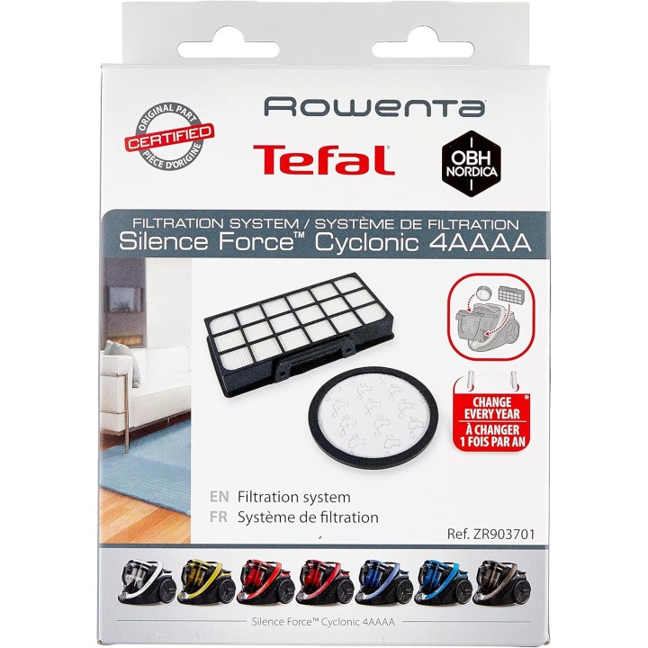 Kit de filtration HEPA - Compatible Rowenta Silence Force Cyclonic - 2 filtres réutilisables