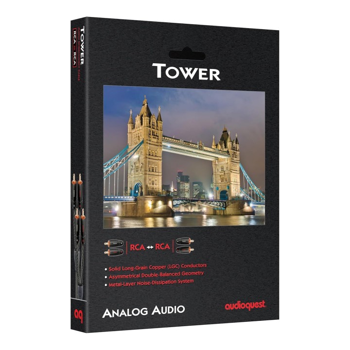 Câble RCA audio 2 m - Cuivre à grain long, blindage NDS, AudioQuest Tower