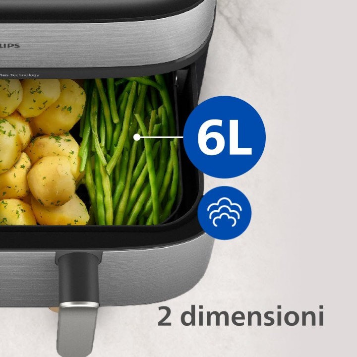 Friteuse Airfryer double bac 9L vapeur - Technologie RapidAir Plus Philips