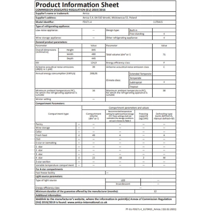 Réfrigérateur congélateur rétro rouge 206L congélateur haut poignées chromées Amica