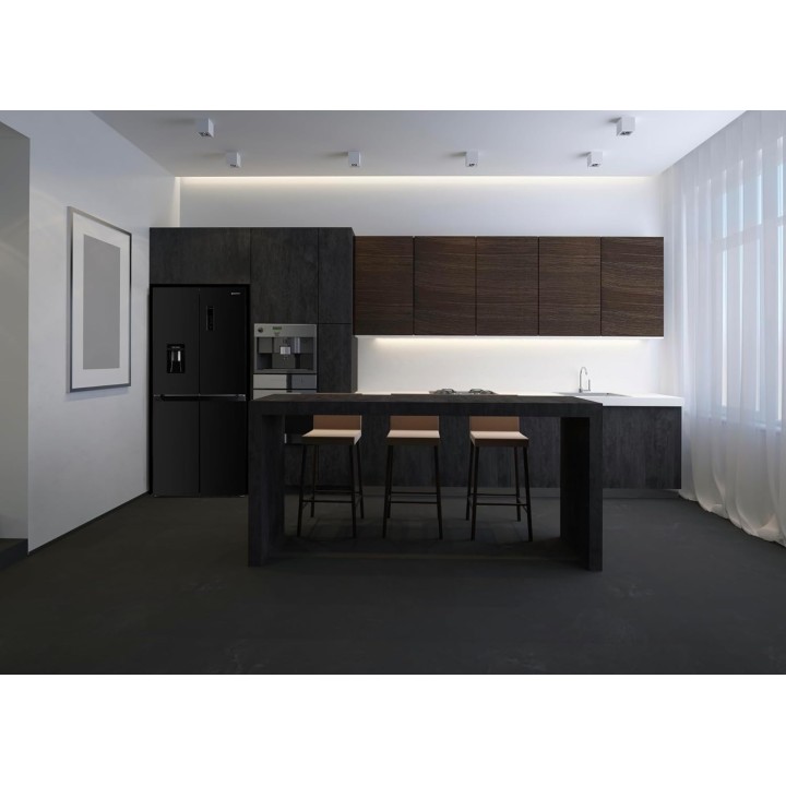 Réfrigérateur multi-portes 638L InstaView noir mat - distributeur d'eau sans raccordement