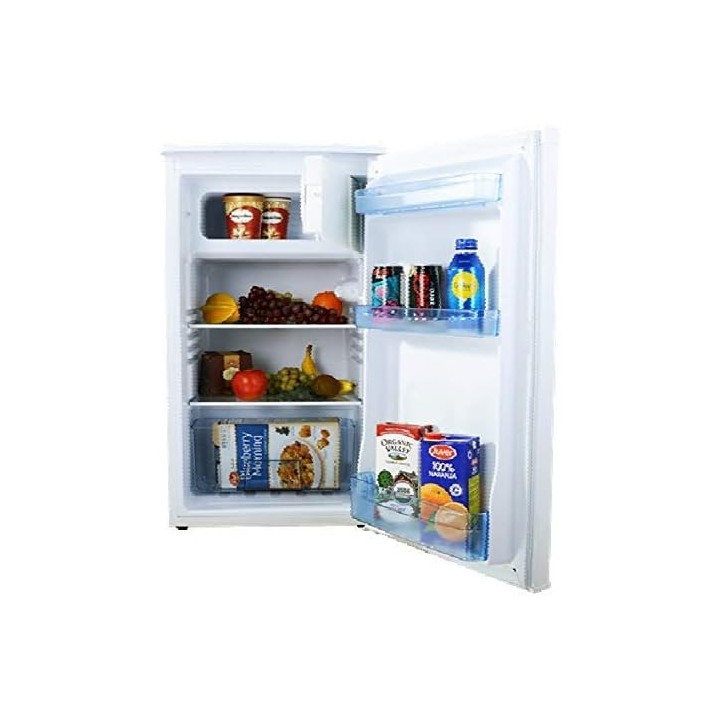 Réfrigérateur congélateur rétro rouge 206L congélateur haut poignées chromées Amica