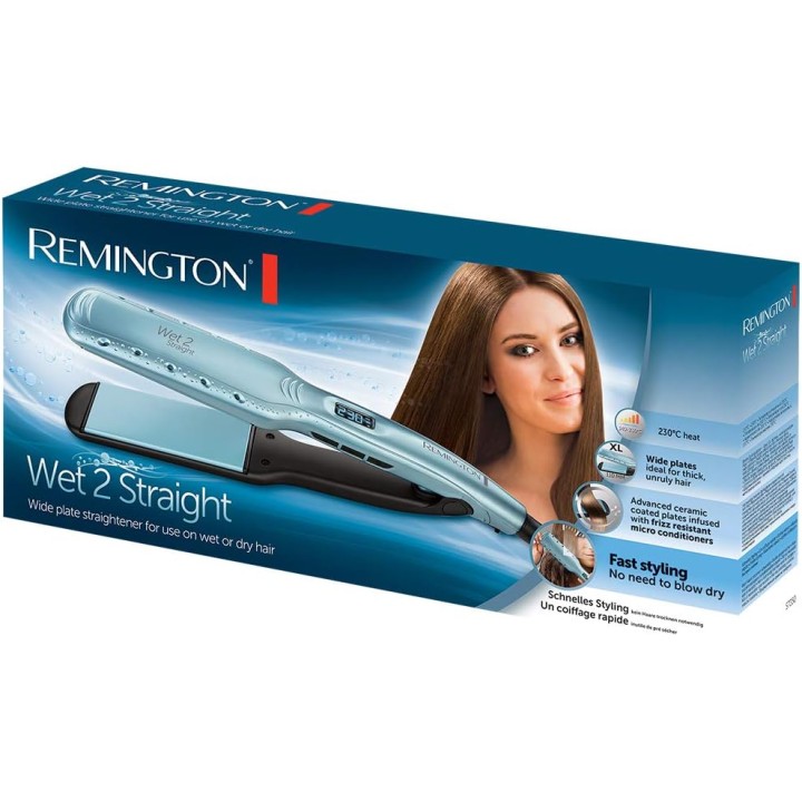 Lisseur cheveux Remington Wet2Straight - Plaques larges XL céramique - Cheveux mouillés/sec