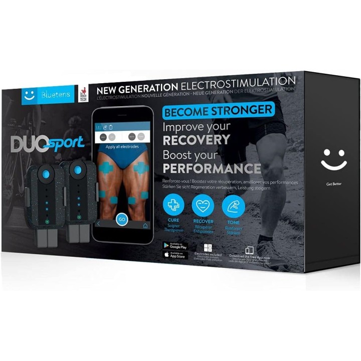 Électrostimulateur EMS connecté sans fil sport et récupération - Bluetens blanc