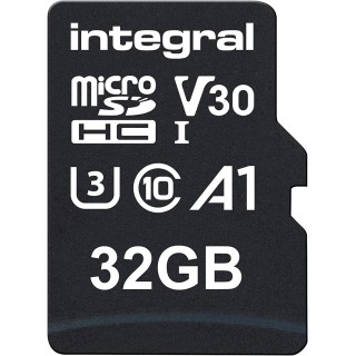 Carte microSDHC 32 Go - 100 MB/s UHS-I U3 V30 avec adaptateur SD - Integral
