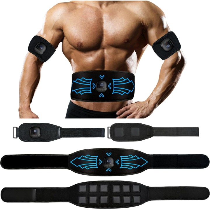 Électrostimulateur abdominal EMS – 10 modes, 30 intensités, USB-C, multi-zones