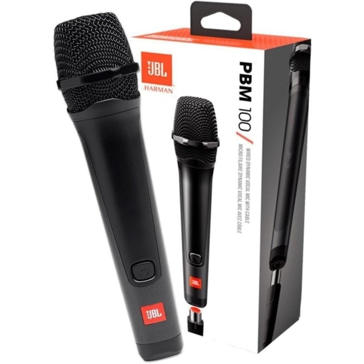 Microphone dynamique filaire JBL PBM100 - Atténuation du bruit - Karaoké Partybox