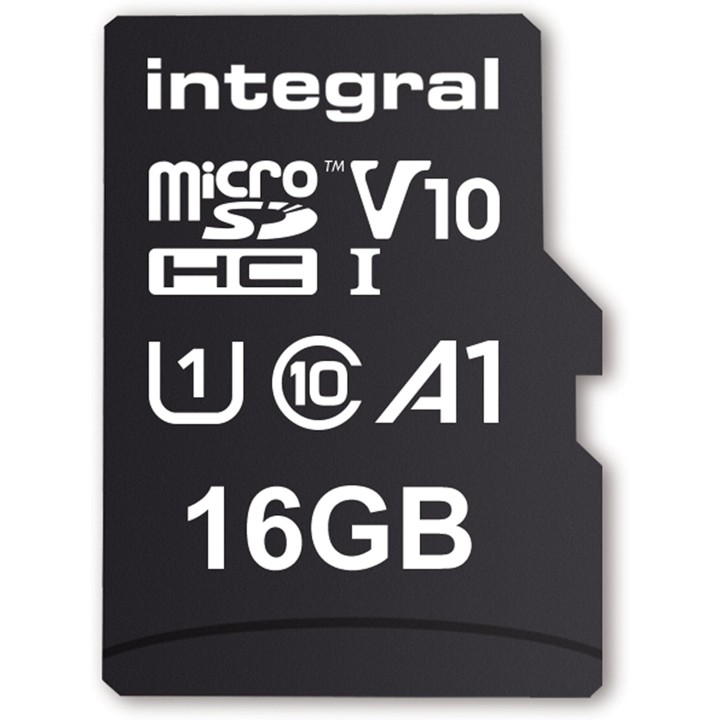 Carte mémoire microSD 16GB 100MB/s Classe 10 UHS-I U1 V10 avec adaptateur SD